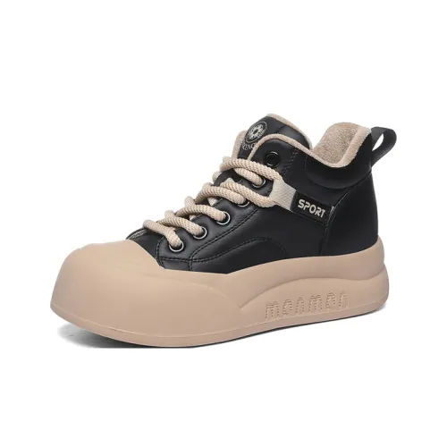 Golden Silk Rabbit Термический Slip-resistant Амортизация Устойчивый к истиранию MID Топ Скейтборд Кроссовки Женские