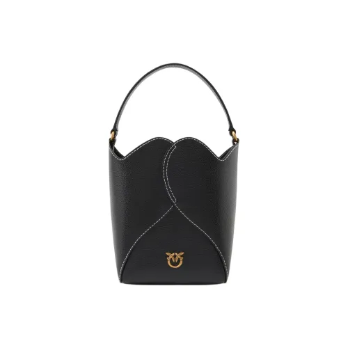 PINKO Корова Кожа Ведрообразная Сумка Сумка через плечо Мини Сумка Женская Черная