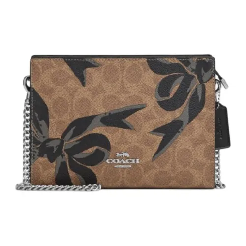 COACH Canvas Клатч Маленький Женский Коричневый Желтый Черный