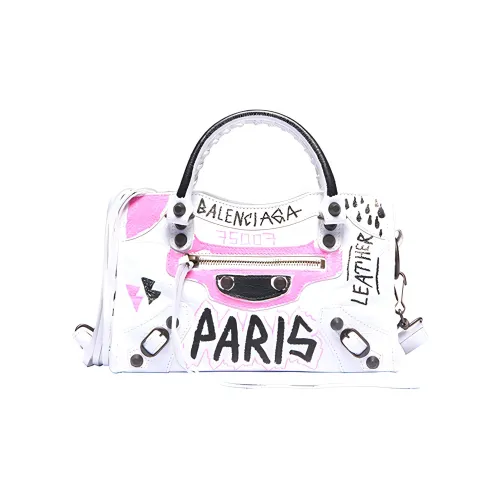 Balenciaga Sheepskin Bag Mini Women's Graffiti White Баленсиага Шипкин Баг Мини Женский Граффити Белый