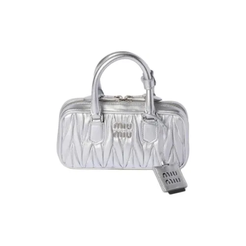 MIU MIU Arcadie series Напп-Кожа Сумка через плечо Сумка Мини Женская Серебряная