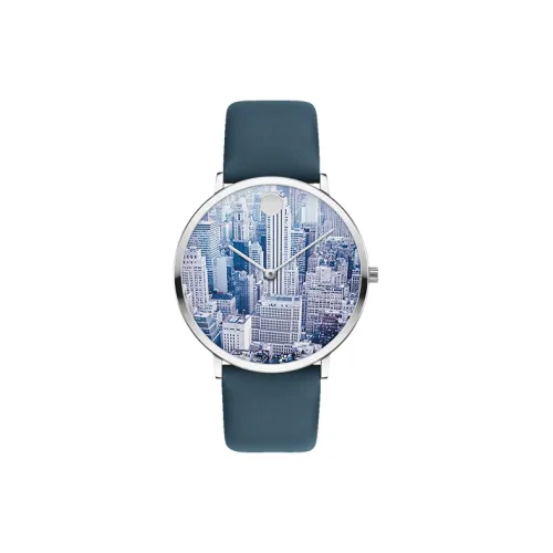 MOVADO Кварцевый механизм Мужские часы Часы 40 мм Синий циферблат Корпус из нержавеющей стали Экологически чистый материал Ремешок