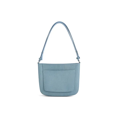 CHARLES KEITH Синтетическая кожа Маленькая квадратная сумка Сумка через плечо на одно плечо средний размер женская темно-джинсовый синий