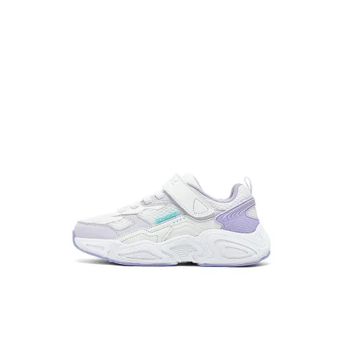 Skechers Kids Slip-Resistant Shock Absorbers Low Top Kids Lifestyle Shoes White Lavender Kids