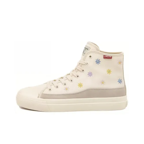 Levi's Slip Resistant Shock Absorbers High Топ Скейтборд Кроссовки Женские Бежево-Серый