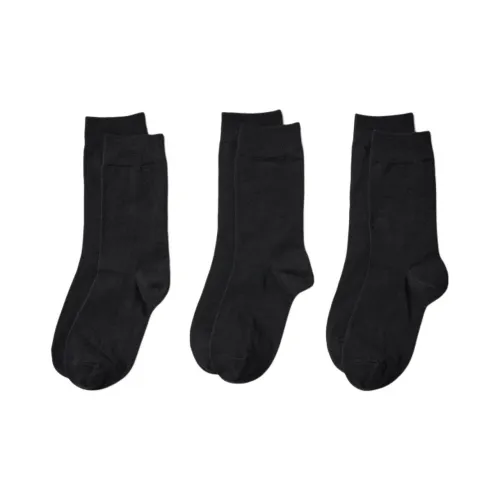 UNIQLO 3 шт Черные Женские Носки MID до икры