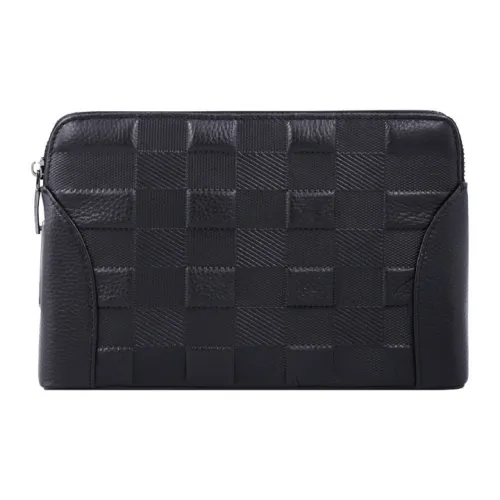 DOSRFINI Клатч из коровьей кожи стандартный мужской черный