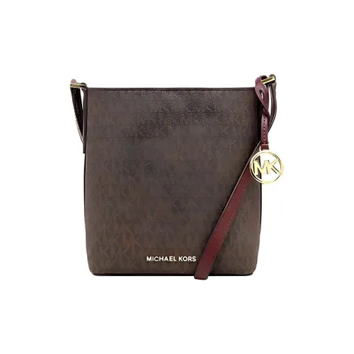 MICHAEL KORS Kimberly Коровья кожа Сумка через плечо Сумка на плечо Женская Бургунди и Монограмма