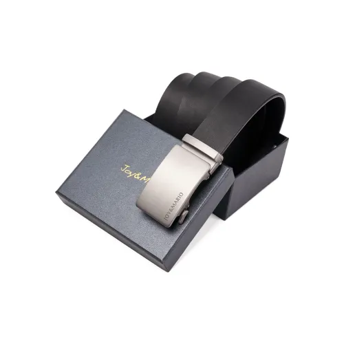 Joy Mario Спилок коровья кожа Повседневный Практичный Удобный Мужской Классический черный Сканирующий пистолет Элегантный черный Ширина 3,5CM