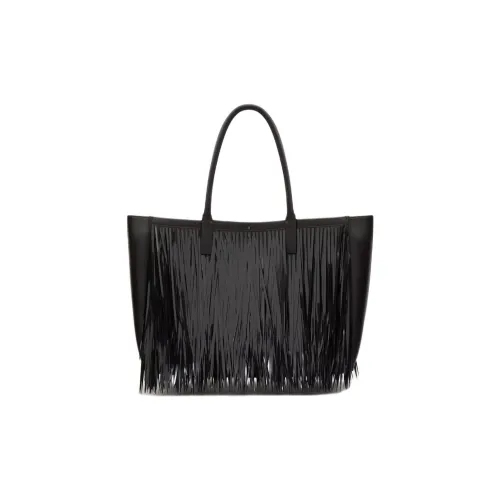 Valentino Vlogo Кожа Тоут Сумка Сумка для покупок Сумка Сумка через плечо Средняя Женская Черная