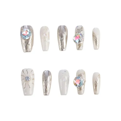 Song Biography Сверкающий страз Элегантность Ручной работы Осветляющий False Nail Средний LADDER And Короткий LADDER 25 мм