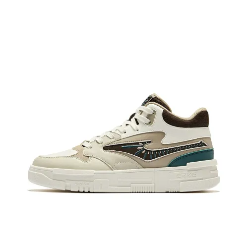 Erke Be Brave 2,0 High Топ Скейтборд Кроссовки Мужские Светлый Лен Микрокристалл Белый