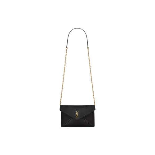 SAINT LAURENT Sheepskin Crossbody Clutch Women's Black SAINT LAURENT Овчина Через плечо Клатч Женский Черный