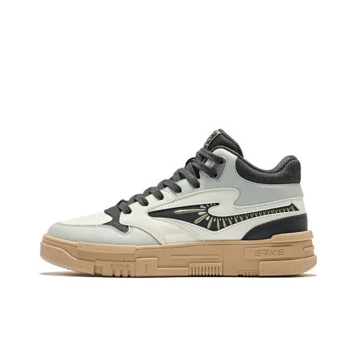 Erke Be Brave High Топ Скейтборд Кроссовки Мужские Микрокристаллический Белый Углеродный Пепельный