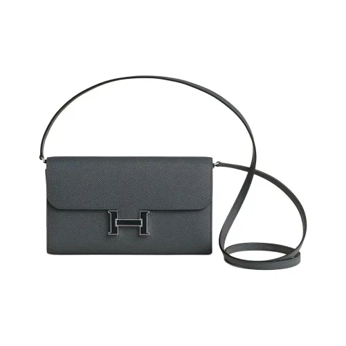 HERMES Constance To Go Эпсомская кожа Кошелек Ручная Сумка через плечо Женская Серый