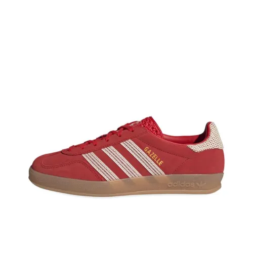Adidas Originals GAZELLE INDOOR Устойчивые к истиранию Низкие Кроссовки для скейтбординга Женские Красные