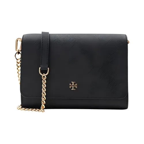 TORY BURCH Emerson Коровья кожа Сумка через плечо Сумка на плечо Стандартная Женская Черный Черный Золотой