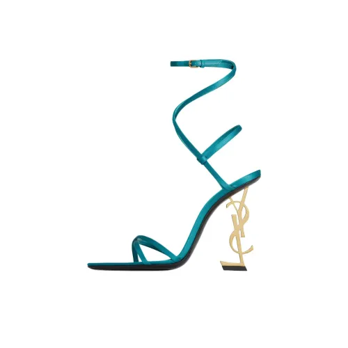 SAINT LAURENT Opyum One Ремешок Сандалии 11 см Женские Синие