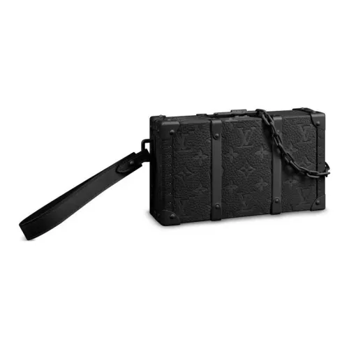 LOUIS VUITTON SOFT TRUNK Taurillon Телячья кожа Клатч Мужской Черный