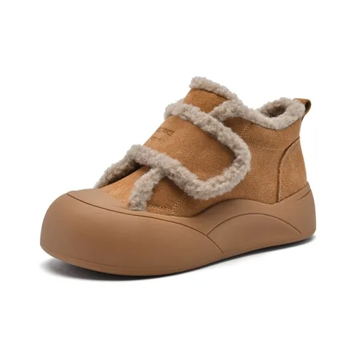 BASIC HOUSE Сотни Семей Благословение Флис Адаптированный Мир Теплые и Очаровательные Ботинки MID Топ Повседневная Обувь