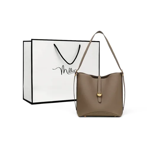 MILLIE'S Сумка через плечо из коровьей кожи с синтетической кожей среднего размера женская слоновая сера коричневая