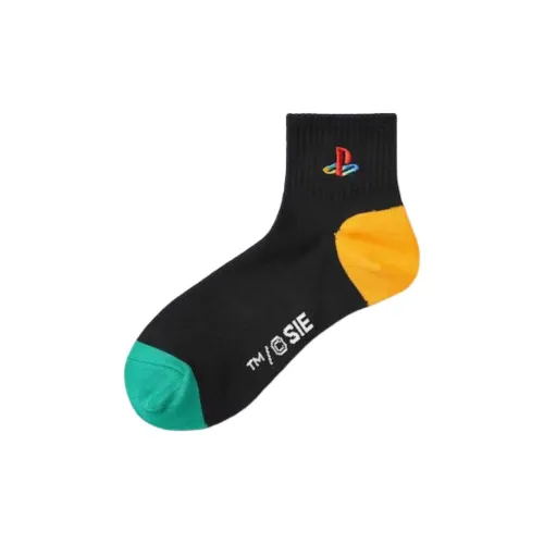 GU PlayStation совместный бренд Co Бренд 1 упаковка черные мужские носки до икры MID