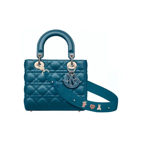 DIOR Lady Dior My ABCDior Овчина Сумка Lady Dior Сумка Сумка через плечо Сумка через плечо Маленькая Женская Стальной Синий