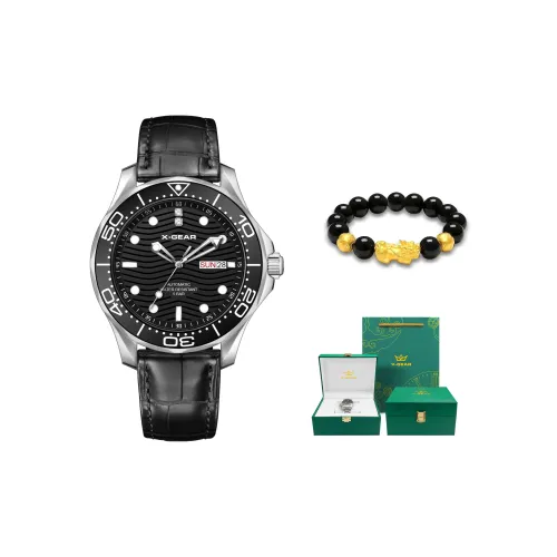 X Шестерня Автоматический Механический Механизм Мужские Часы 40мм*40мм*14мм Черный