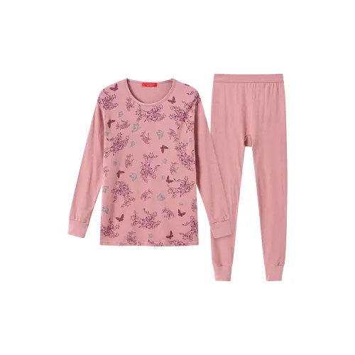 Удобный и освежающий термокостюм для женщин пыльно-розовый с бабочкой