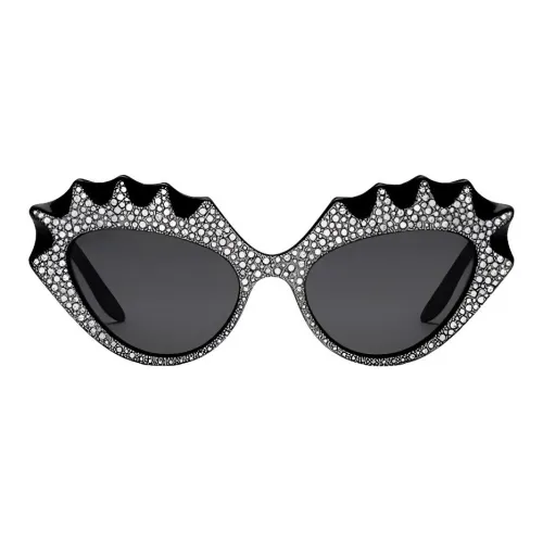 GUCCI Ацетат Кристалл Кошачий глаз Солнцезащитные очки Женские Черный