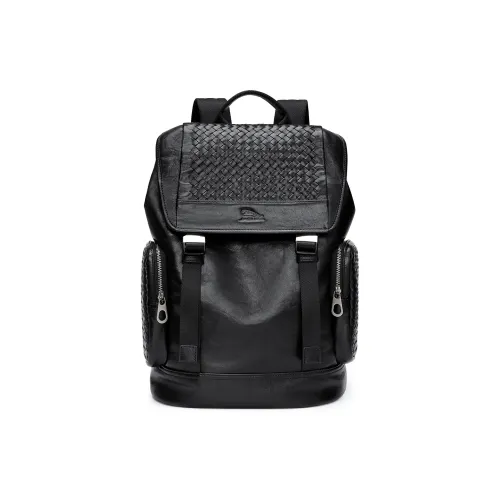 JAGUAR Cow Leather Backpack Standard Men's Black