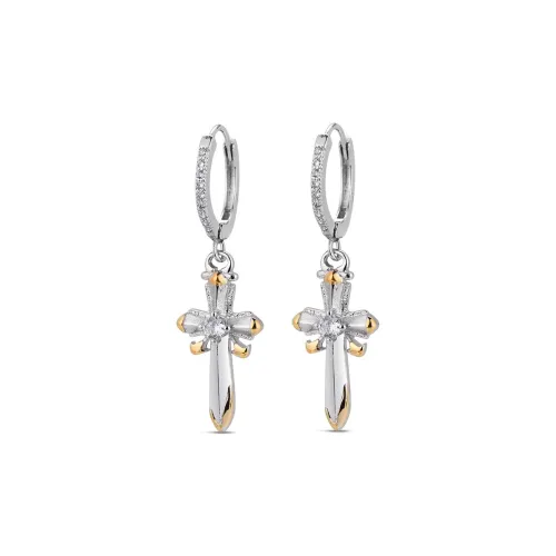 KING OF BLING Серьги с цирконием унисекс сплав