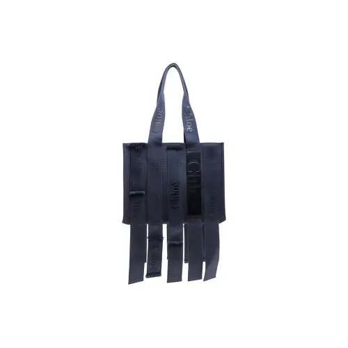 Chloe Холст Тоут Сумка Сумка для покупок Холст Сумка Сумка на одно плечо Женская Синяя