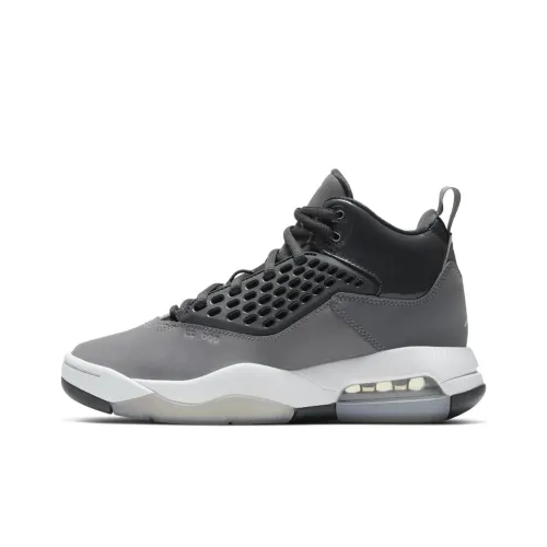 Джордан Maxin 200 противоскользящие амортизаторы высокий топ детские баскетбольные кроссовки темный дымчато-серый для подростков