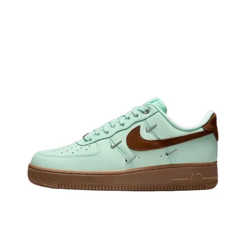 Nike Air FORCE 1 Slip-on Устойчивый к истиранию Низкий Топ Скейтбординг Женские Зеленый Коричневый