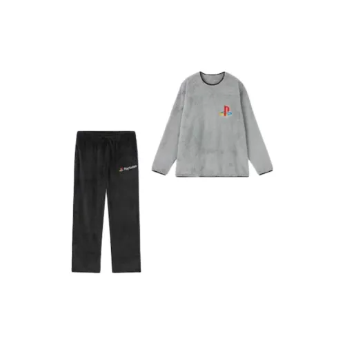 GU PlayStation совместный бренд Co Бренд Серый Мужской Пижамные комплекты