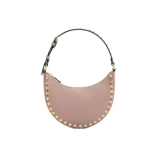 Valentino Garavani Рельефная Телячья Кожа Сумка-Хобо Сумка на Одно Плечо Мини Женский Пудровый Цвет