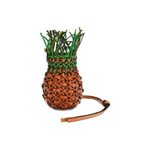 LOEWE Anagram Тисненая коровья кожа основа отпускная сумка сумка через плечо мини женская коричневый зеленый