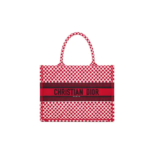 DIOR BookTote Вышивка Сумка-тоут Маленькая Женская Красная