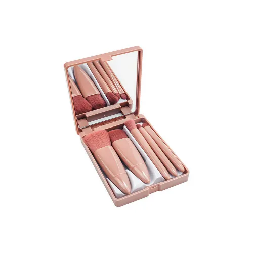 MY ONLY Карман Кисть для макияжа Мини Мягкий Мех Высокий визуальный эффект Контуринг Чистка Портативный Мягкий 5 пар с Зеркальце