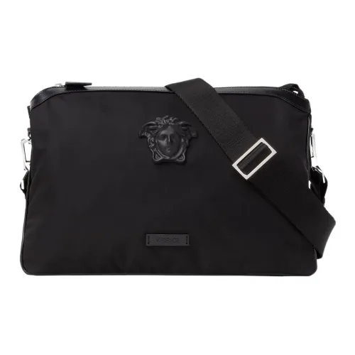 VERSACE Клатч из коровьей кожи сумка через плечо мужская черная