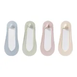 Ледяной шелк, носки-невидимки, комбинация ④ (Светло-синий + Горохово-зеленый + Светло-розовый + Кожа)