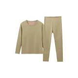 Круглый вырез - оливково-зеленый