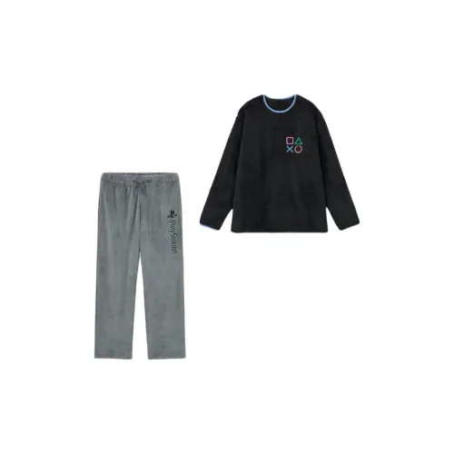 GU PlayStation совместный бренд Co фирменный черный мужской пижамный комплект