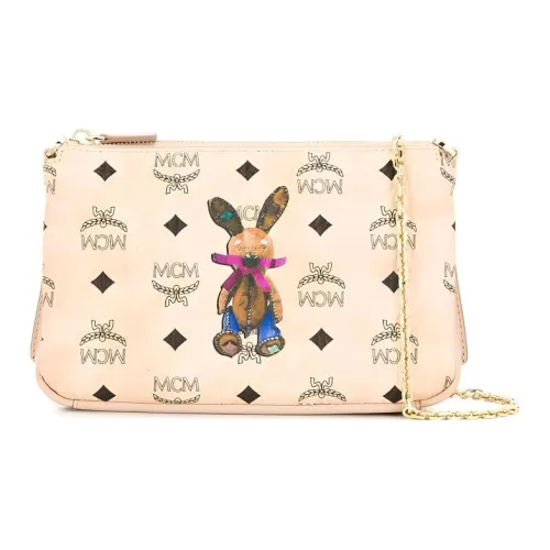 MCM Сумка через плечо из кожи маленькая сумка на плечо женская бежевая монограмма