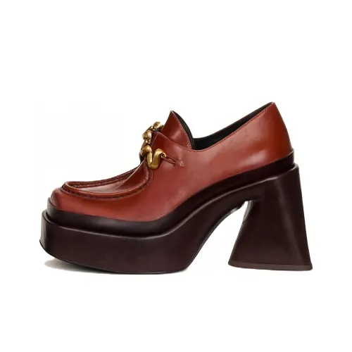 CULT GAIA Лоферы 10 см Женские Красно-коричневый