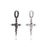 Крест Серьги-кольца [Один Черный, Один Белый]
