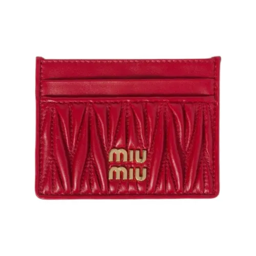 MIU MIU Matelassé Кожа Наппа Картхолдер Женский Красный