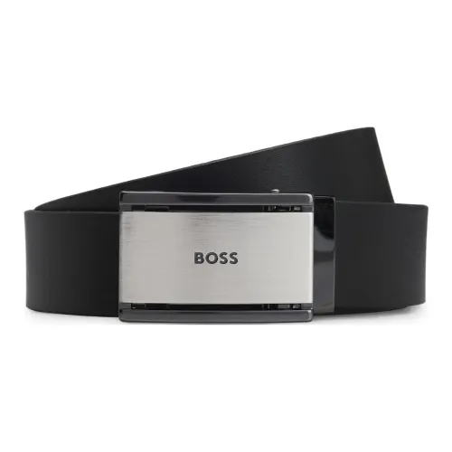 Hugo Boss Кожа Металл Кожаные ремни Мужской Черный Ширина 3,5CM