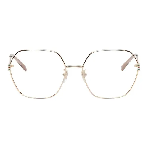 GUCCI Металлические ацетатные оправы для очков нерегулярной формы женские золотые